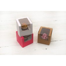 Pink Single Cupcake Box With Insert